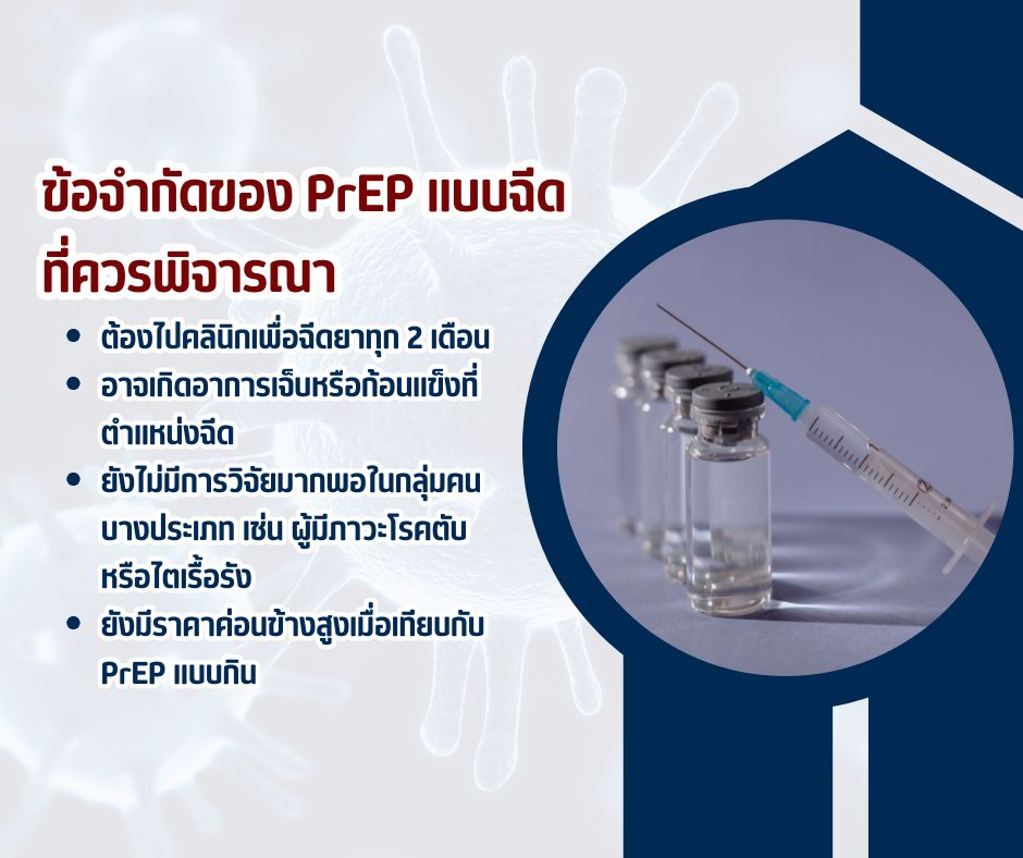 ข้อจำกัดของ PrEP แบบฉีด ที่ควรพิจารณา