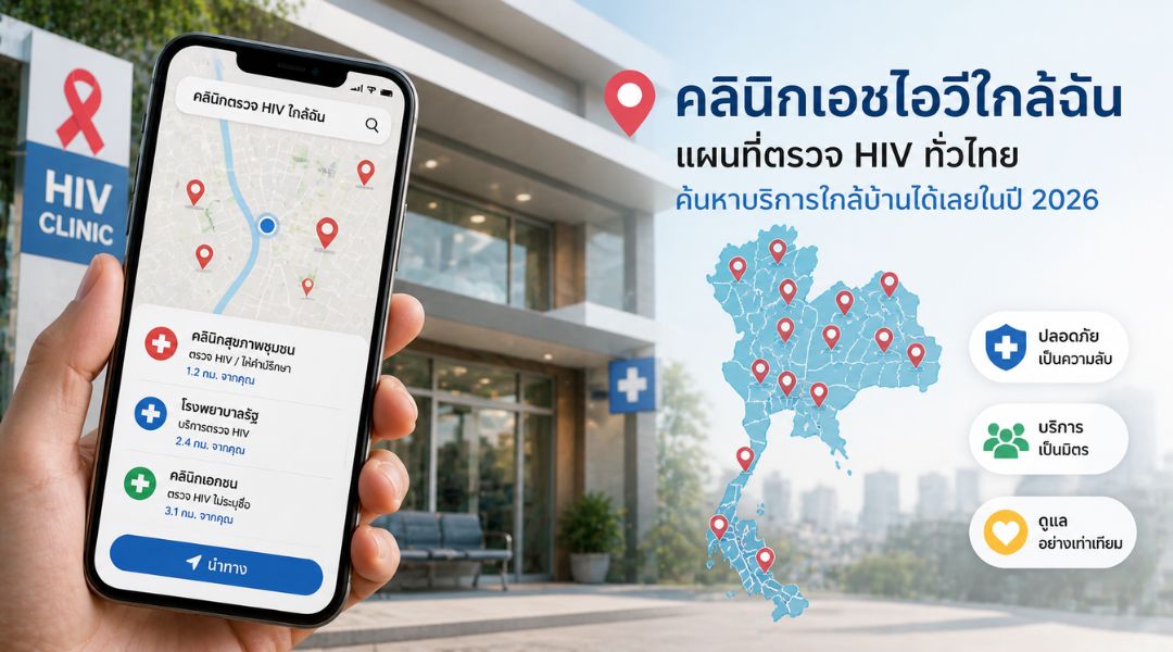คลินิกเอชไอวีใกล้ฉัน แผนที่ตรวจ HIV ทั่วไทย ค้นหาบริการใกล้บ้านได้เลยในปี 2026