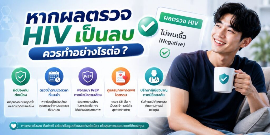 หากผลตรวจ HIV เป็นลบ ควรทำอย่างไรต่อ